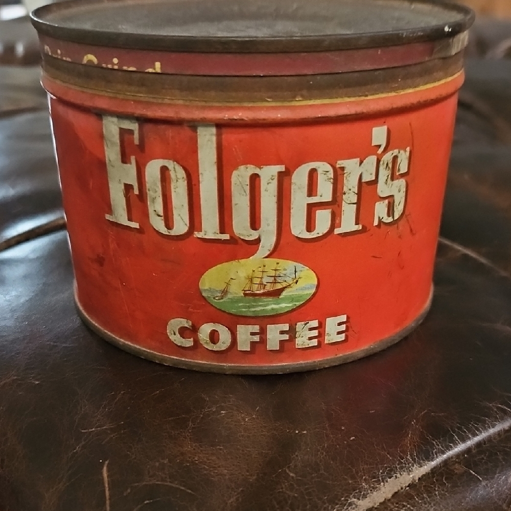 Vintage Red Coffee Tin